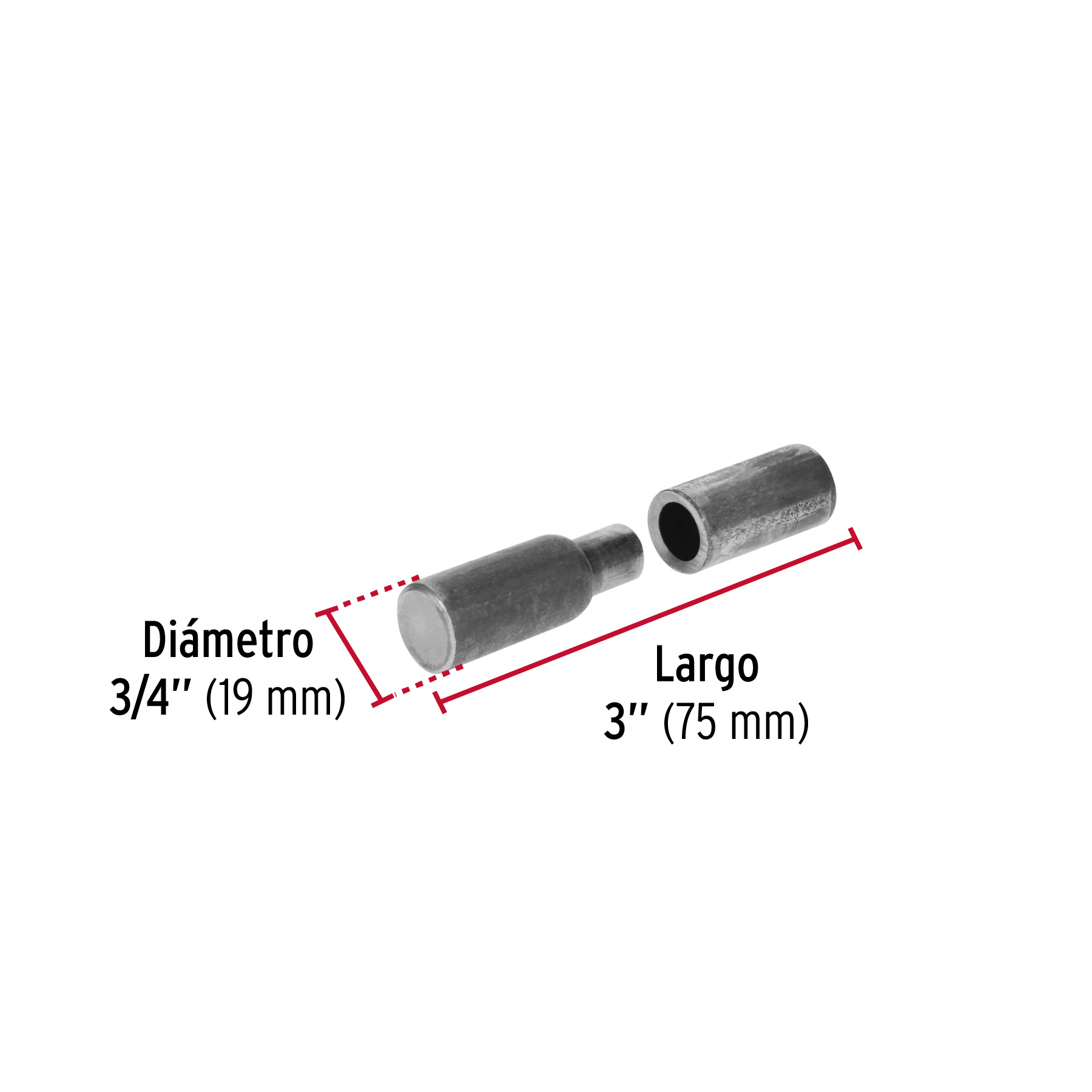 Bisagra tubular soldable de 3/4', hermex