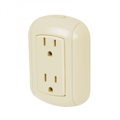 Contacto de sobreponer dúplex 2 polos+ tierra, abs, volteck