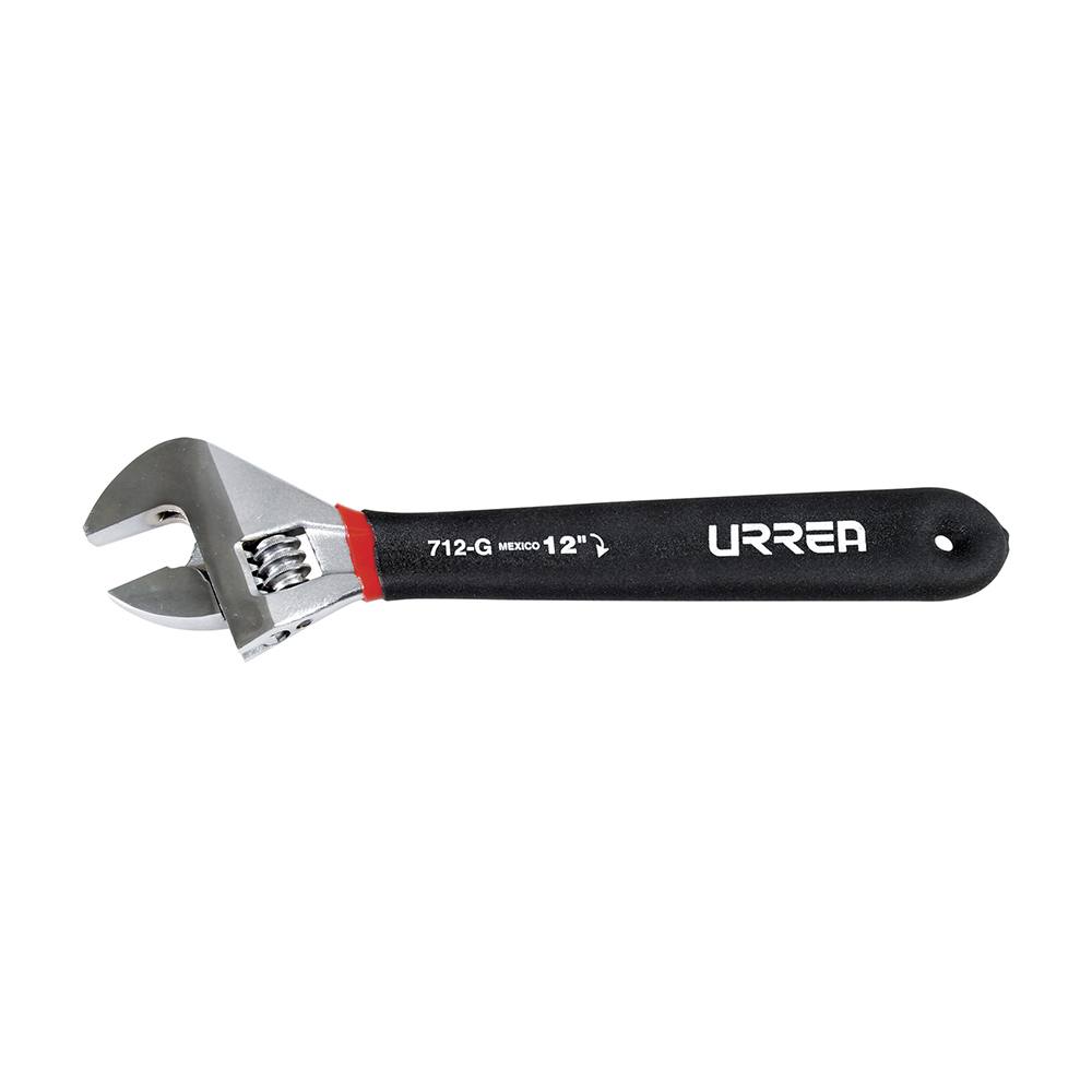 Llave ajustable cromada con mango rubber grip 12"