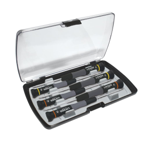 Juego de destornilladores de precisión esd anti-estáticos combinados,6 pz en caja plástica