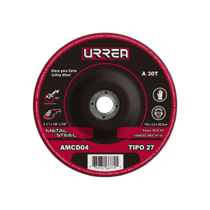 Disco abrasivo tipo 27 para metal 4-1/2" x 1/8"