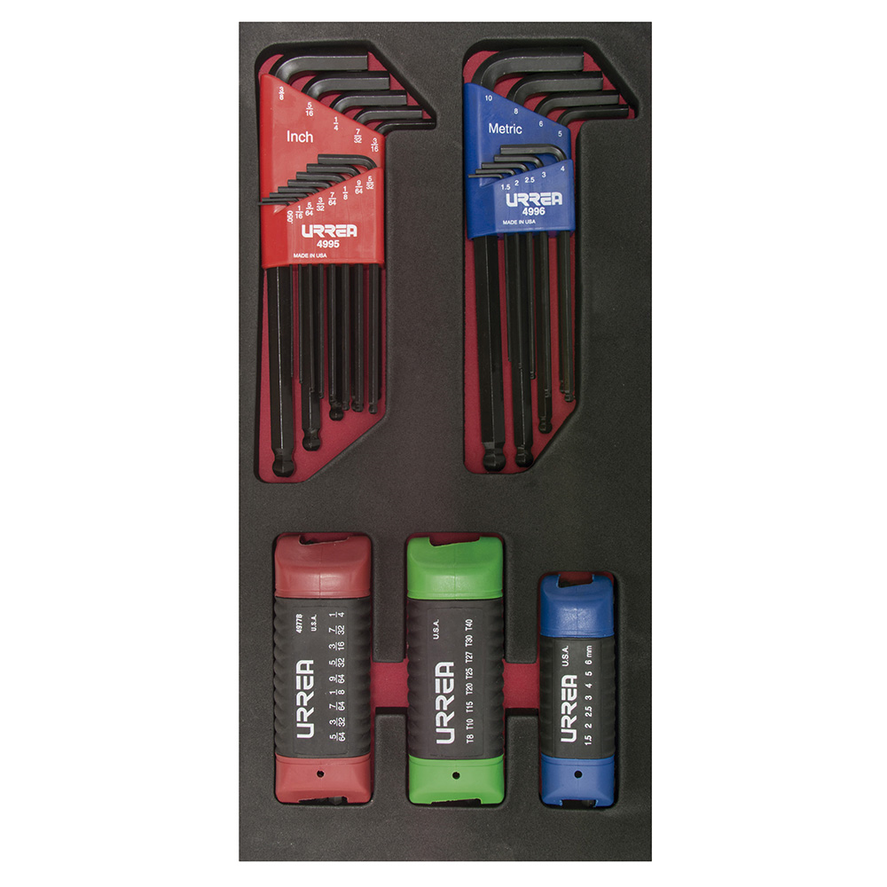 Juego de llaves hexagonales tipo navaja en pulgadas, métricas y torx 46 piezas, ch120-c