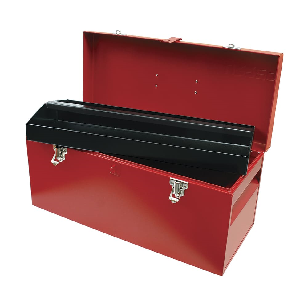 Caja portaherramientas métalica con asa plástica color rojo 20" x 8" x 9"