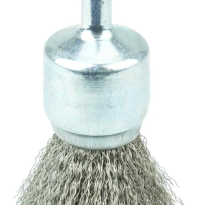 3/4" cepillo de punta con vástago de alambre ondulado, .006" inox.