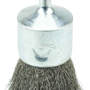 1" cepillo de punta con vástago de alambre ondulado, .006" inox.