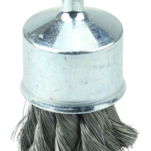1-1/8" cepillo de punta con vástago de alambre trenzado copa abierta, .0118"