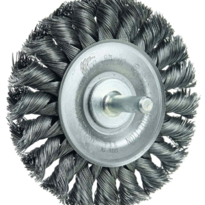 3-1/4" cepillo circular de alambre trenzado con vástago, .014" (stm-3)