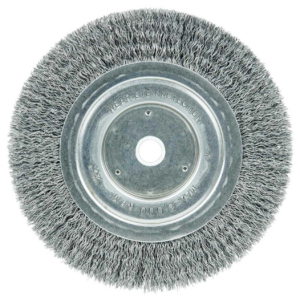 6" cepillo circular de alambre ondulado, cara angosta, .008", 5/8"-1/2"