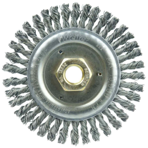 4" cepillo circular de alambre trenzado, tipo cara delgada, .020", 5/8"-11/m14 multi-rosca (30 nudos)