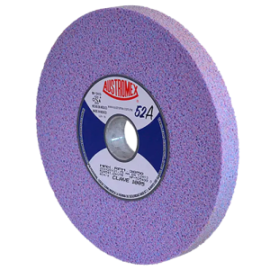 Rueda abrasiva vitrificada rosa 52a de 8" x 1/2" x 1-1/4" en g 80 para rectificado de metales duros