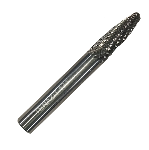 Lima rotativa de carburo de tungsteno árbol punta redonda tipo sf-1 de 1/4" x 5/8" x 1/4" de doble filo para desbaste pesado