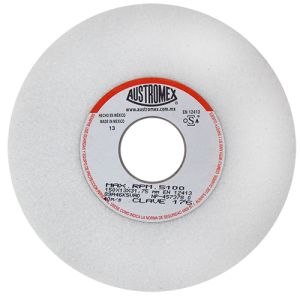 Rueda abrasiva vitrificada blanca de 6" x 1/2" x 1-1/4" en g 46 para rectificado de acero