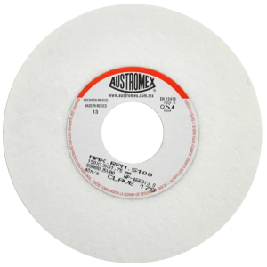 Rueda abrasiva vitrificada blanca de 6" x 1/2" x 1-1/4" en g 80 para rectificado de acero