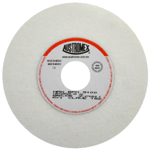 Rueda abrasiva vitrificada blanca de 6" x 1" x 1" en g 60 para rectificado de acero
