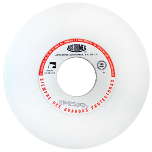 Rueda abrasiva vitrificada blanca de 12" x 1" x 3" en g 46 para rectificado de acero