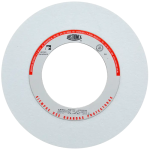 Rueda abrasiva vitrificada blanca de 12" x 1" x 5" en g 60 para rectificado de acero