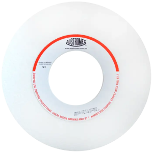 Rueda abrasiva vitrificada blanca de 14" x 1" x 5" en g 60 para rectificado de acero