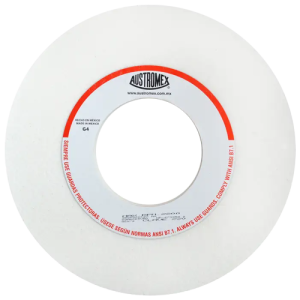 Rueda abrasiva vitrificada blanca de 14" x 2" x 5" en g 60 para rectificado de acero