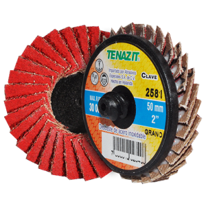 Disco laminado de cambio rápido tipo r de 2" en g 60 para desbaste de metal y acero inoxidable,  minidisco lam