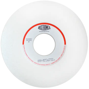 Rueda abrasiva vitrificada blanca de 12" x 2" x 3" en g 46 para rectificado de acero