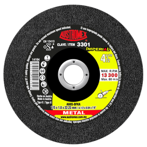 Disco de 4-1/2" x 0.04" x 7/8" para corte preciso de metal, imperial