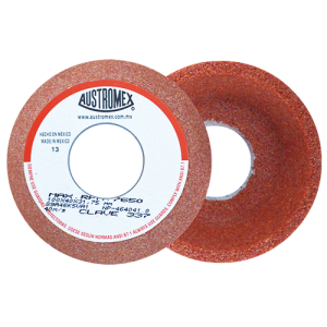Copa abrasiva vitrificada tipo 11 naranja de 4" x 1-1/2" x 1-1/4" en g 46 para afilado de acero
