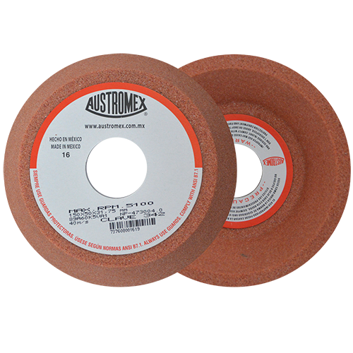 Copa abrasiva vitrificada tipo 11 naranja de 6" x 2" x 1-1/4" en g 60 para afilado de acero