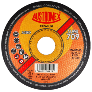 Disco de 4-1/2" x 0.04" x 7/8" para corte preciso de metal, premium