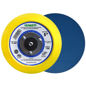 Respaldo de 5" x 5/16"-24h para discos autoadheribles con sujeción psa