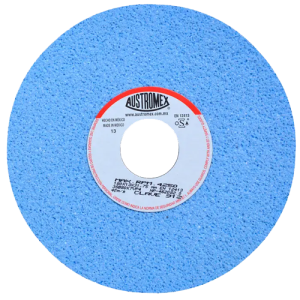 Rueda abrasiva vitrificada azul de 7" x 1/2" x 1-1/4" en g 80 para rectificado de aceros grado herramienta
