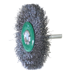 Cepillo circular de 2-3/4" de alambre ondulado de acero al carbón calibre 0.012" con vástago de 1/4", magma
