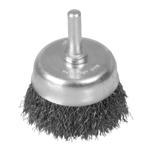 Carda circular ondulada alambre delgado 3" x 0.30 mm con zanco 1/4"