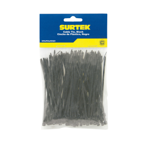 Cinchos plásticos 150 x 3.6 mm, tensión 18 kg de 50 piezas, color negro