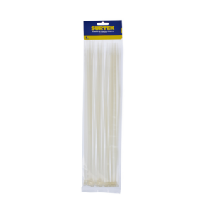 Cinchos plásticos 300 x 4.6 mm, tensión 22 kg de 50 piezas, color blanco