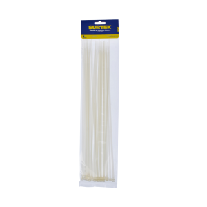 Cinchos plásticos 368 x 4.6 mm, tensión 22 kg de 25 piezas, color blanco