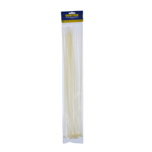 Cinchos plásticos 450 x 4.8 mm, tensión 27 kg de 25 piezas, color blanco