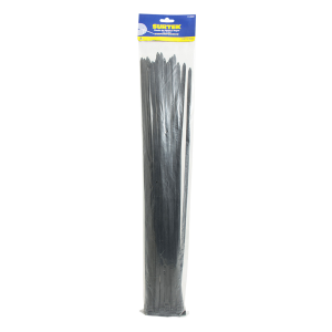 Cinchos plásticos 400 x 7.6 mm, tensión 55 kg de 50 piezas, color negro