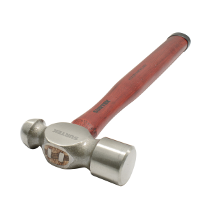 Martillo de bola pulido con mango de madera de 13", 12 oz