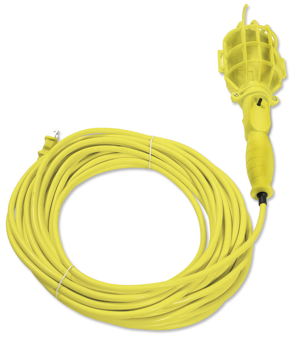 Lámpara de taller con canastilla plástica, color amarillo 8 m