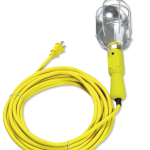 Lámpara de taller con canastilla metálica, color amarillo 8 m