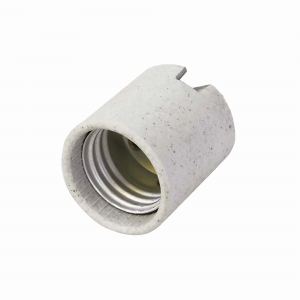 Portalámpara con soporte tipo niple de porcelana 4 cm, color blanco
