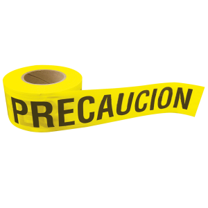 Cinta para barricada "precaucion" ancho 3" de 304 m