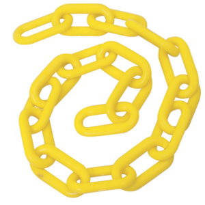 Cadena plástica calibre 6 mm de 25 m, color amarillo