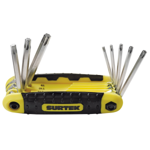 Juego de llaves hexagonales torx tipo navaja estuche bimaterial, 8 piezas en blíster