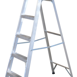 Escalera de tijera tipo iii de aluminio y tapa plástica con 5 peldaños