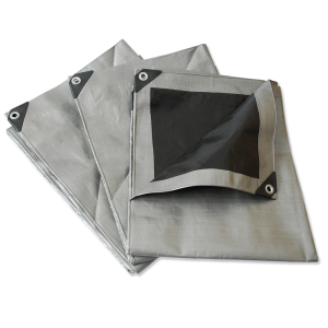 Lona de polietileno reforzada color gris, 4 x 5 m