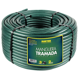 Manguera para jardín tramada verde en rollo 3/4", 100 m