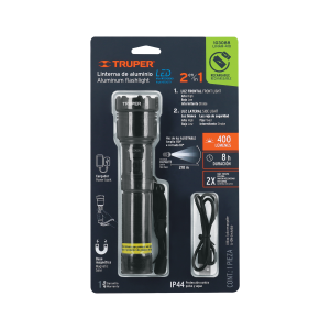 Linterna led recargable c/luz de emergencia, 410 lm, truper