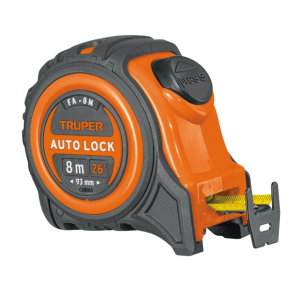 Flexómetro auto-lock contra impactos 8 m cinta 25 mm, truper