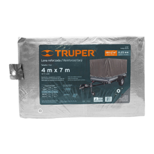 Lona de polietileno reforzada 4 x 7 m, gris, 180g/m2, truper